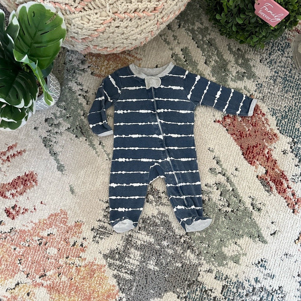 Honest Baby Co Tie Dye Organic Cotton Zip Footies One-Piece Sleep & Play 0-3 M - Picture 7 of 10